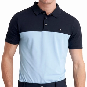 hypoallergenic material loose but not baggy Calvin Klein Colour Block Polo Shirt - Navy/Blue