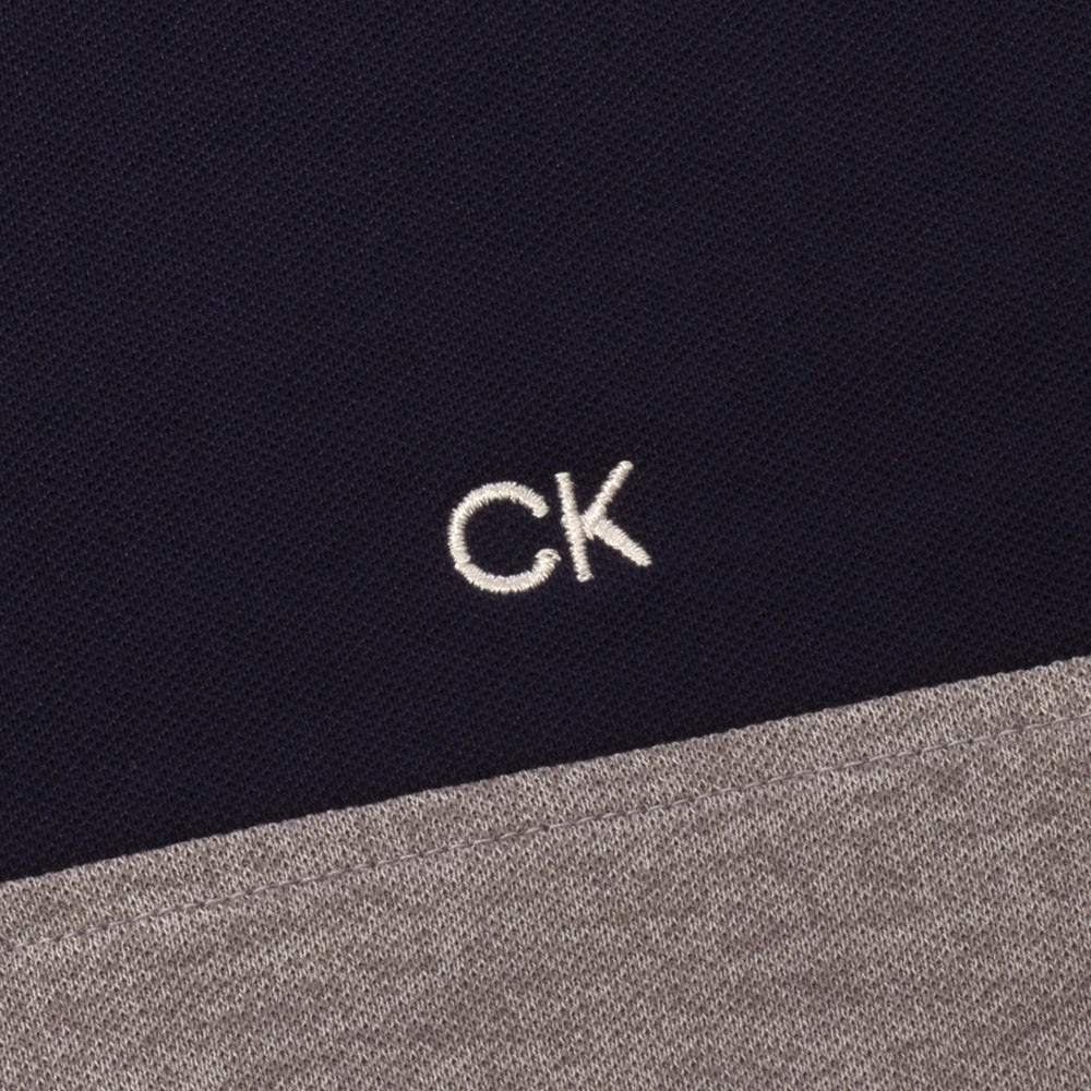 Calvin Klein Colour Block Polo Shirt - Navy/Silver Marl Unisex style