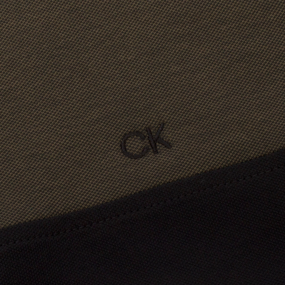 Calvin Klein Colour Block Polo Shirt - Olive Marl/Black Everyday Comfort Style