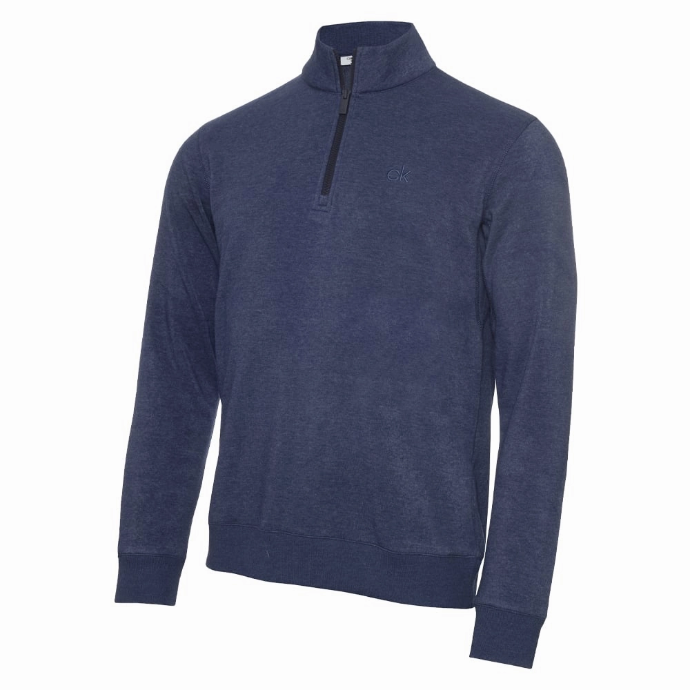 Calvin Klein Columbia 1/2 Zip Pullover - Denim Marl couple wear