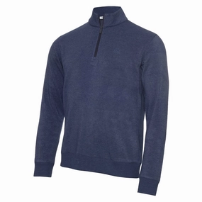 Calvin Klein Columbia 1/2 Zip Pullover - Denim Marl suitable for cycling chain accents