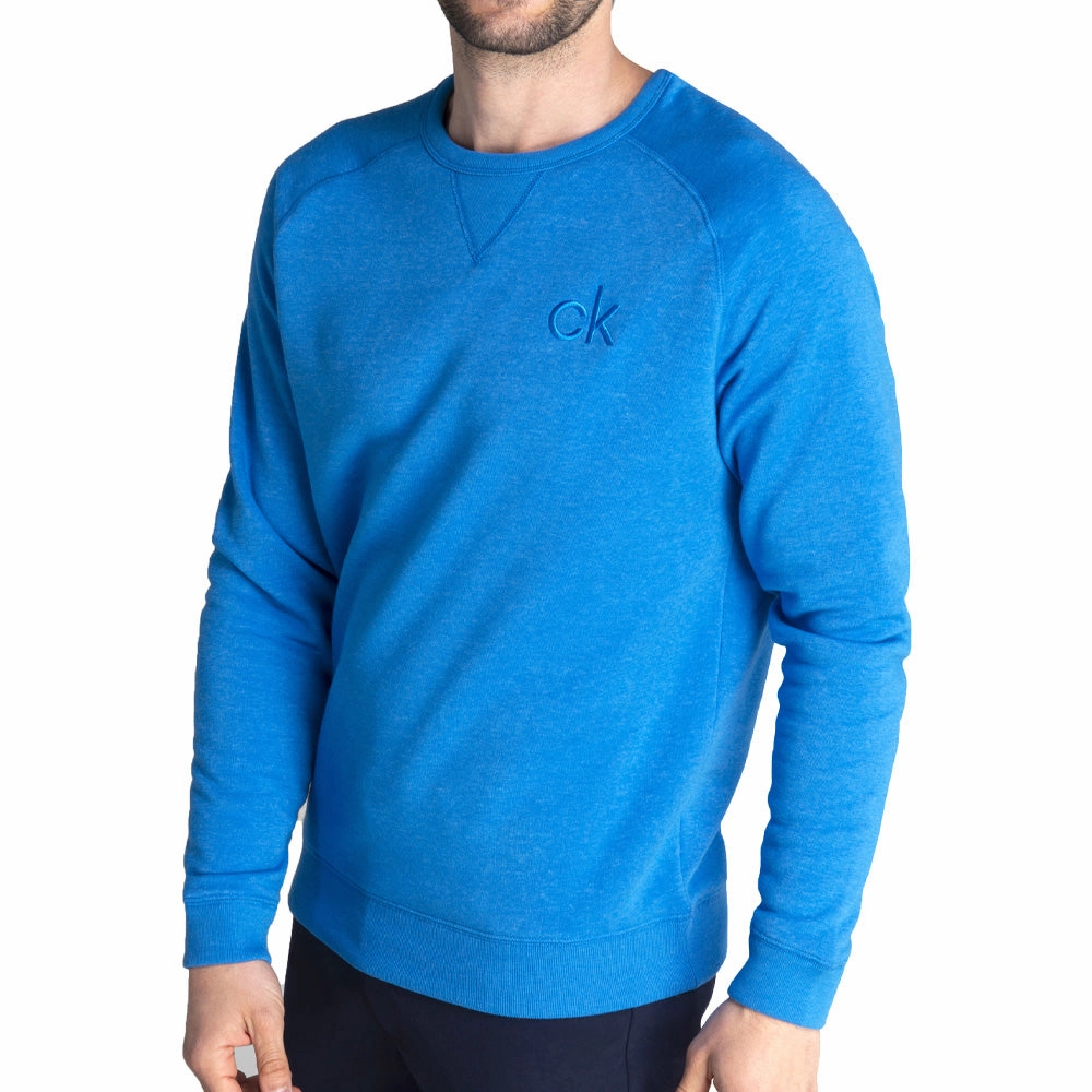 Calvin Klein Columbia Crew Neck Sweater - Blue Marl Antibacterial