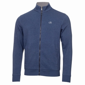 Calvin Klein Columbia Full Zip Sweater - Denim Marl goes with boots product rhinestone glamour