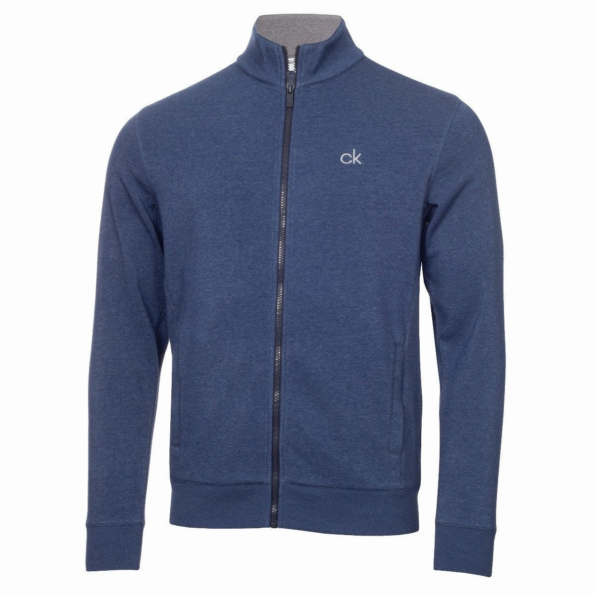 Calvin Klein Columbia Full Zip Sweater - Denim Marl goes with boots product rhinestone glamour