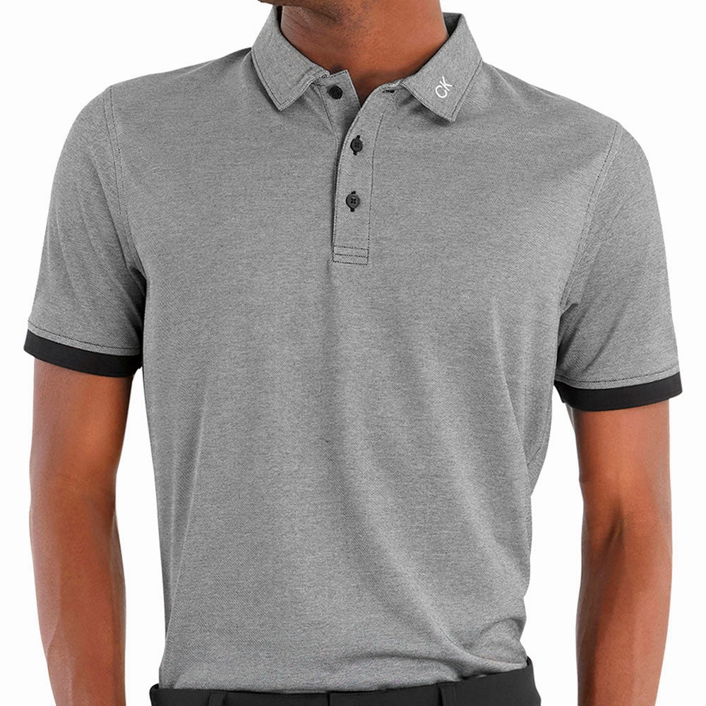 Calvin Klein Concord Polo Shirt - Black Marl Seasonal Layer Daily Style