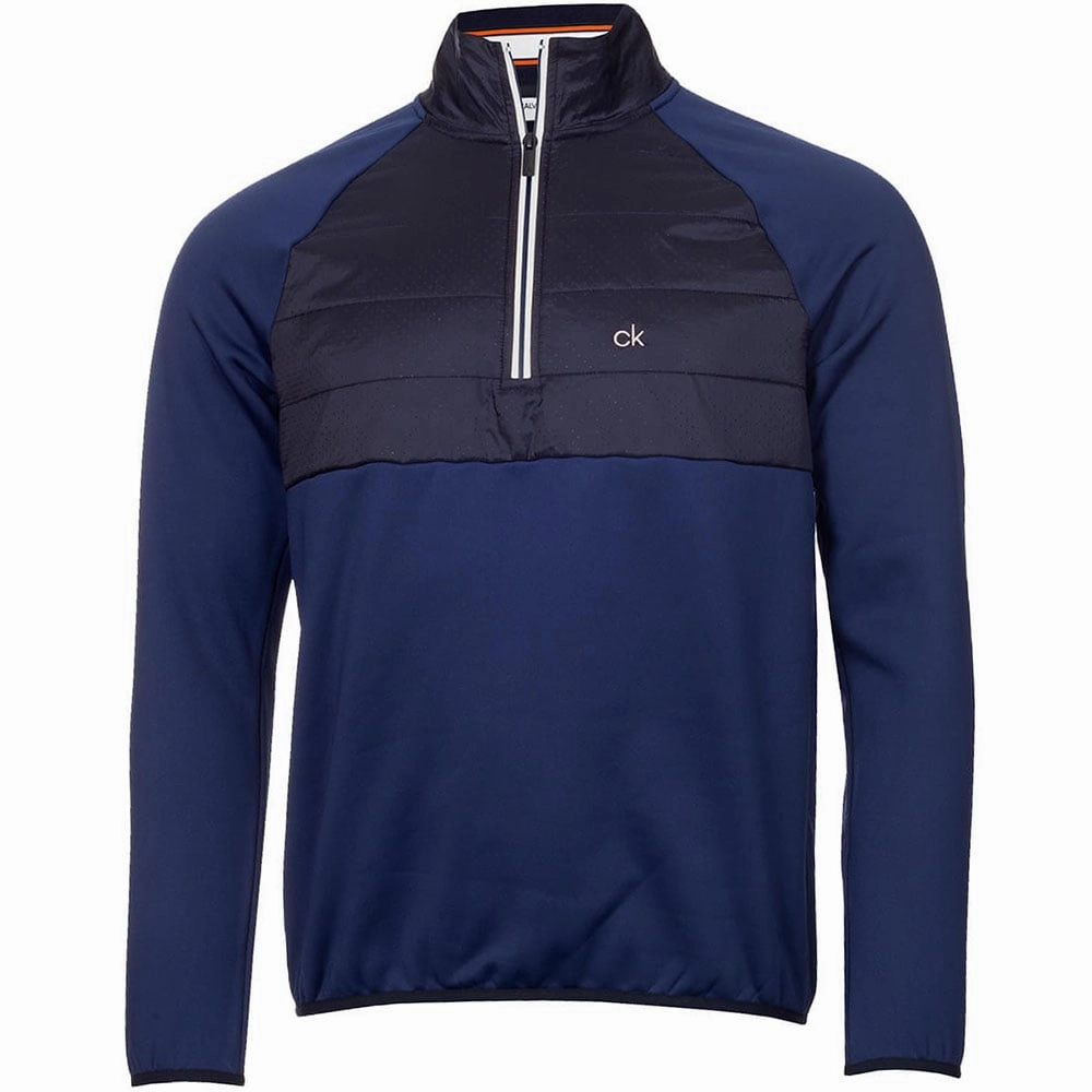 product couple connection Calvin Klein Gravity Hybrid 1/4 Zip Sweater - Ink