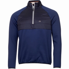 product couple connection Calvin Klein Gravity Hybrid 1/4 Zip Sweater - Ink