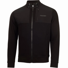 Calvin Klein Hyper Tech Full Zip Sweater - Black workout wear Pullover