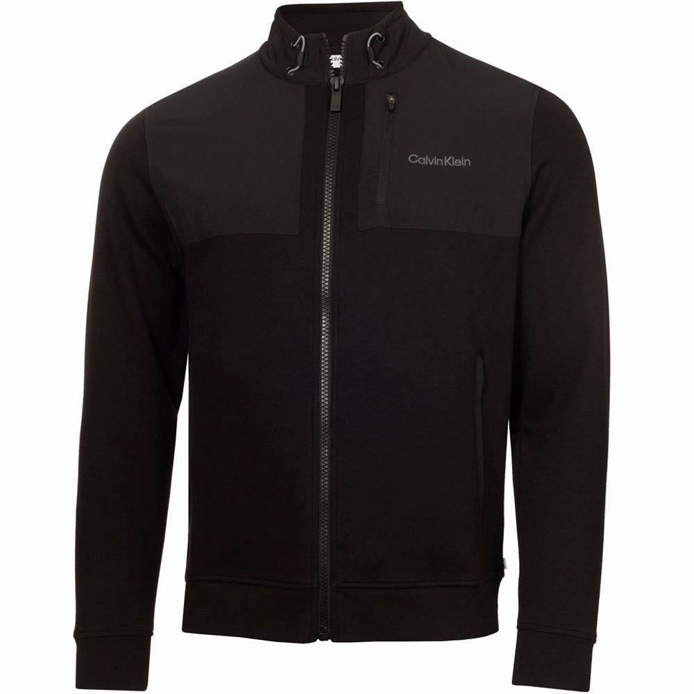 Calvin Klein Hyper Tech Full Zip Sweater - Black workout wear Pullover