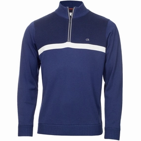 Calvin Klein Magnet 1/2 Zip Lined Sweater - Ink Competitive Advantage goes with skirts