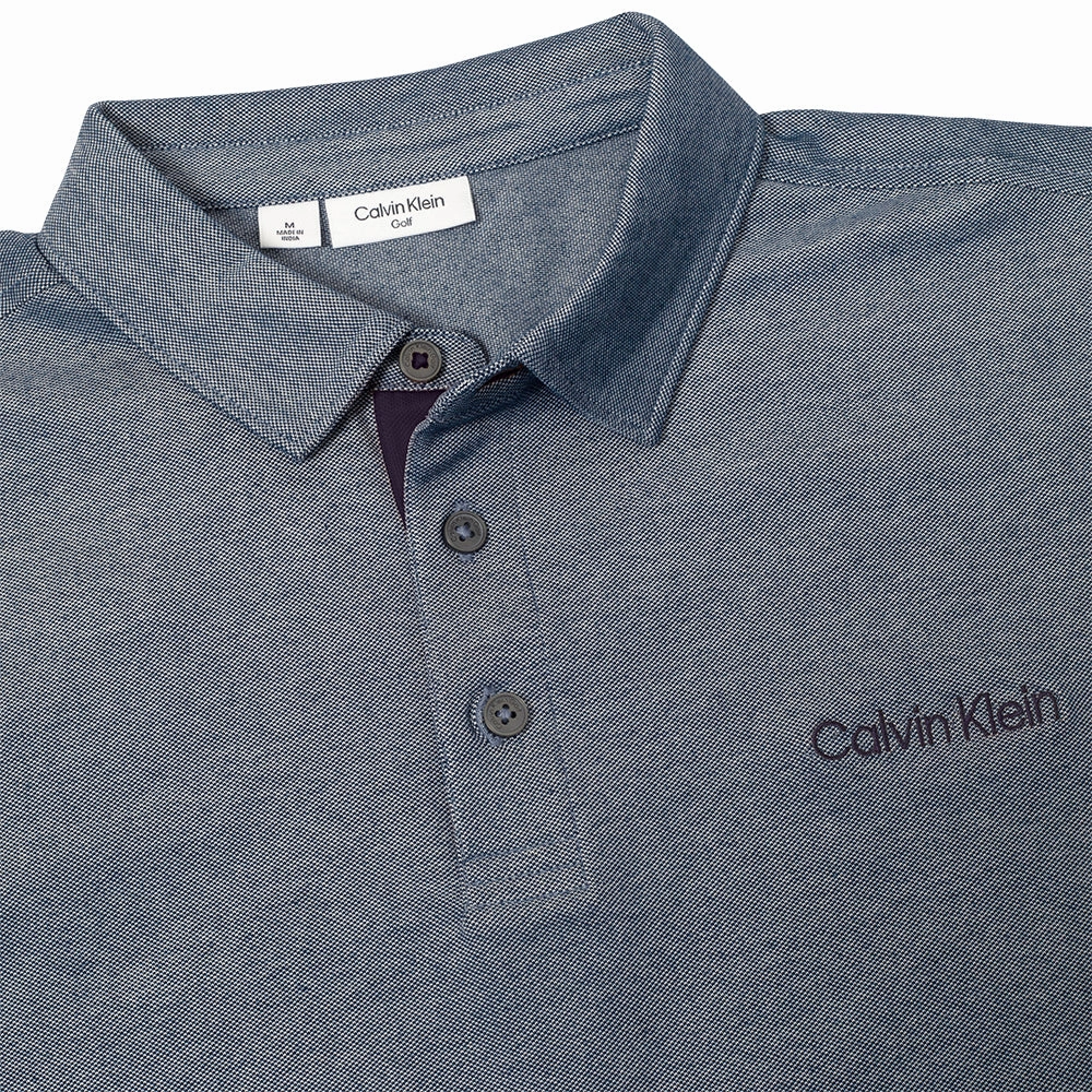 Calvin Klein Medina Long Sleeve Polo Shirt - Engine Marl Comfortable Layer Casual Layering