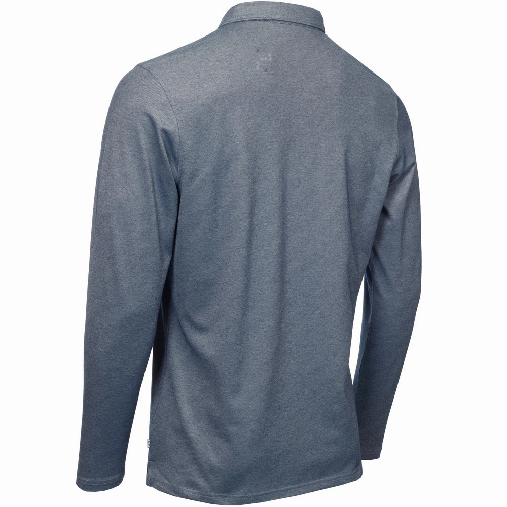 Quick-Drying Shirt Comfortable texture Calvin Klein Medina Long Sleeve Polo Shirt - Engine Marl