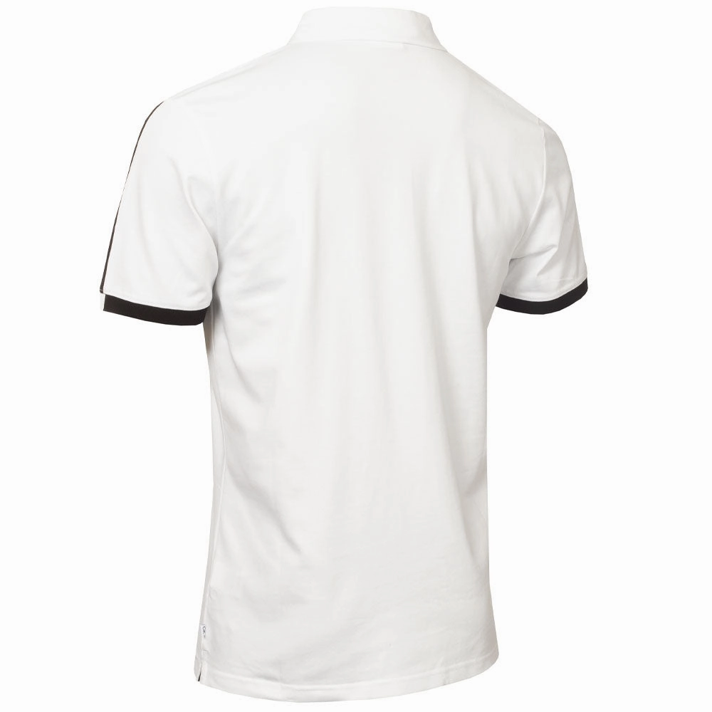 Calvin Klein Miles Polo Shirt - White/Black Compact Stitch Pattern