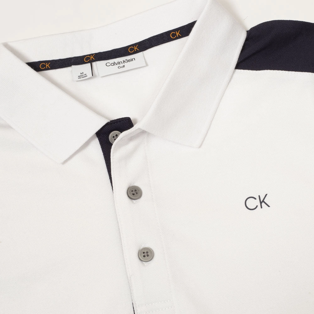 Vintage Look Casual Comfort Look Calvin Klein Miles Polo Shirt - White/Navy