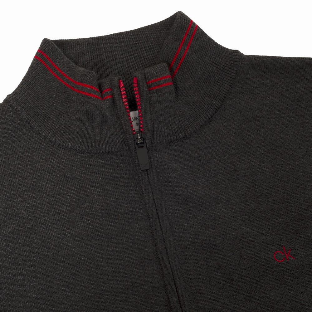 Minimal Staple Urban Minimal Calvin Klein Monaco Sweater - Charcoal Marl/Red