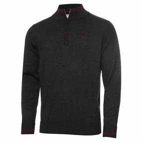 Warm Hues Calvin Klein Monaco Sweater - Charcoal Marl/Red