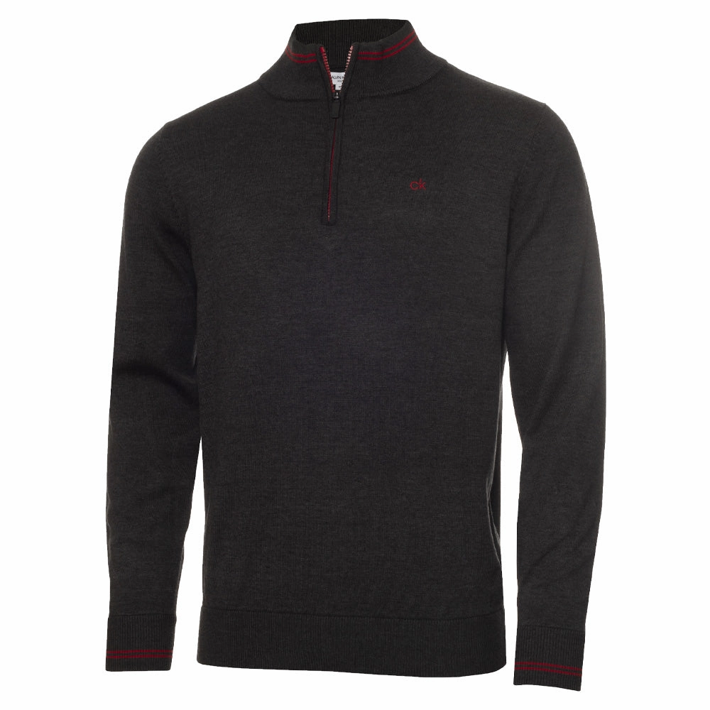 Warm Hues Calvin Klein Monaco Sweater - Charcoal Marl/Red
