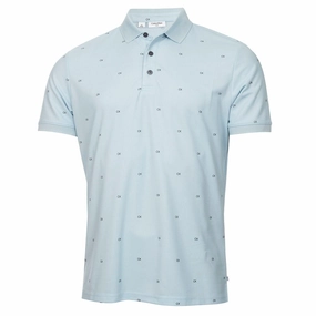 Smart Casual Calvin Klein Monogram Pique Polo Shirt - Artic Ice/Urban