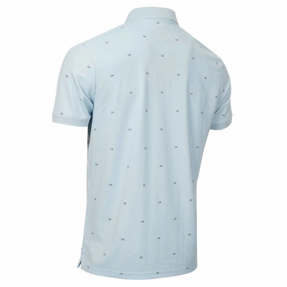 Light Layer Calvin Klein Monogram Pique Polo Shirt - Artic Ice/Urban
