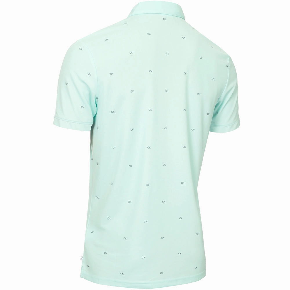 Calvin Klein Monogram Polo Shirt - Aqua Movie Night Easy Look