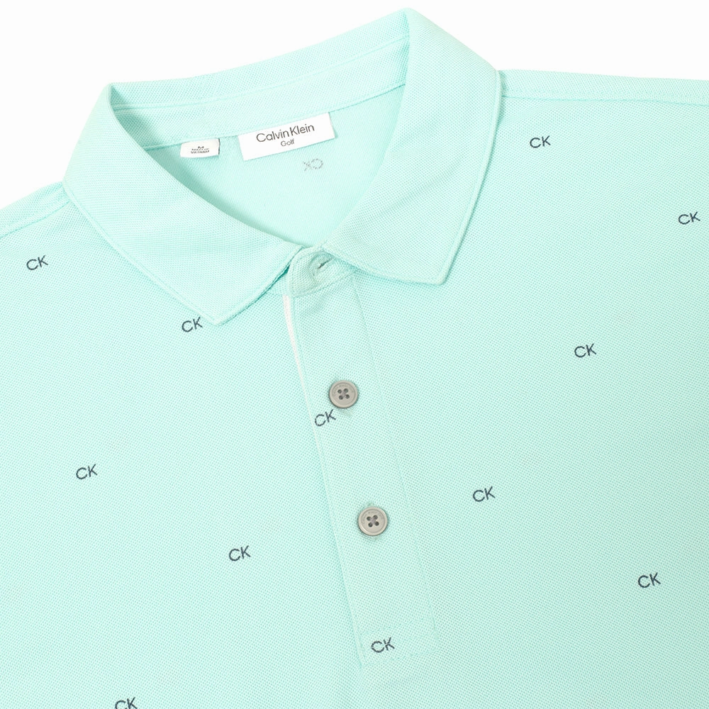 Calvin Klein Monogram Polo Shirt - Aqua Chic Outfit