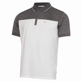 Everyday Look Light Casual Wear Calvin Klein Morris Polo Shirt - White/Charcoal Marl