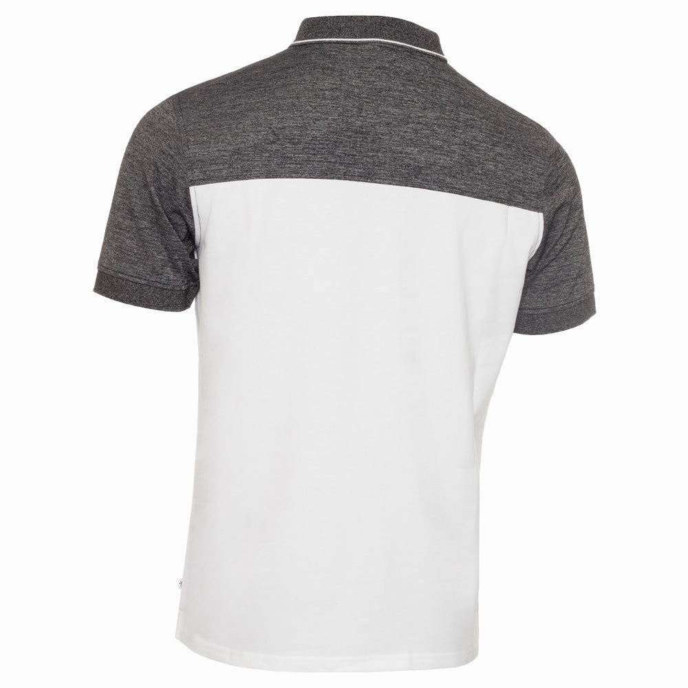 Calvin Klein Morris Polo Shirt - White/Charcoal Marl Cool and Comfortable