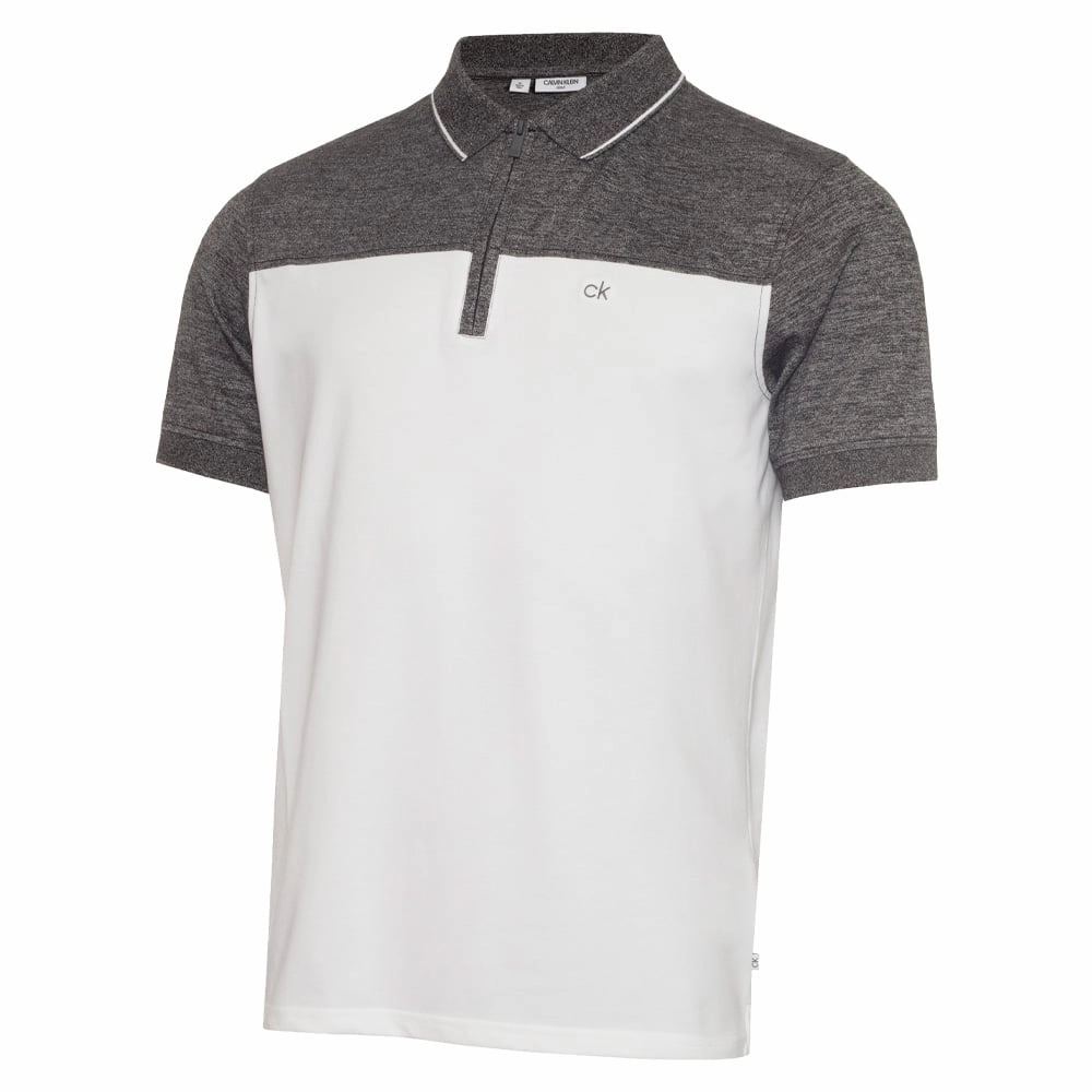 Everyday Look Light Casual Wear Calvin Klein Morris Polo Shirt - White/Charcoal Marl