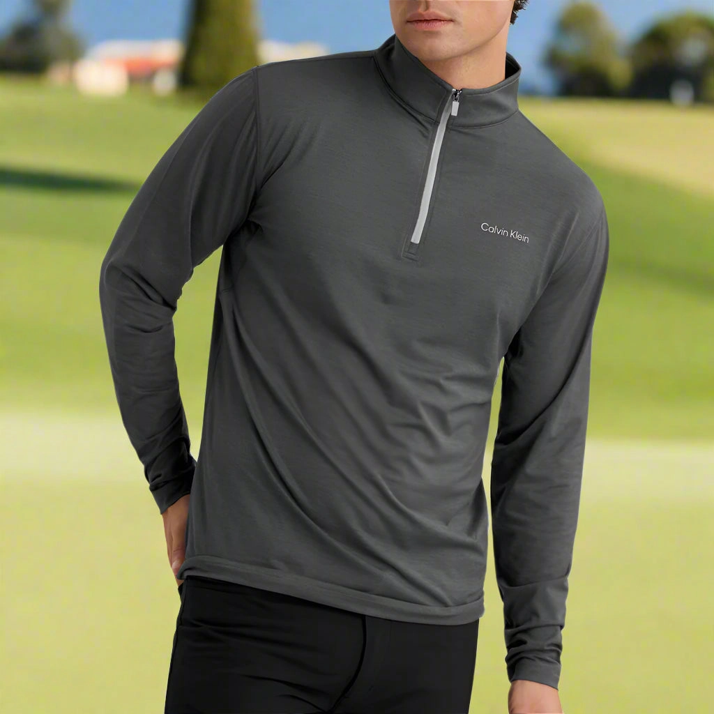 Calvin Klein Newport 1/2 Pullover - Charcoal Marl product package deal Winter Layers