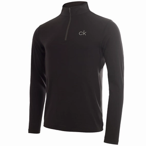 Calvin Klein Newport 1/2 Zip Pullover - Black Fresh Fit Everyday Comfort
