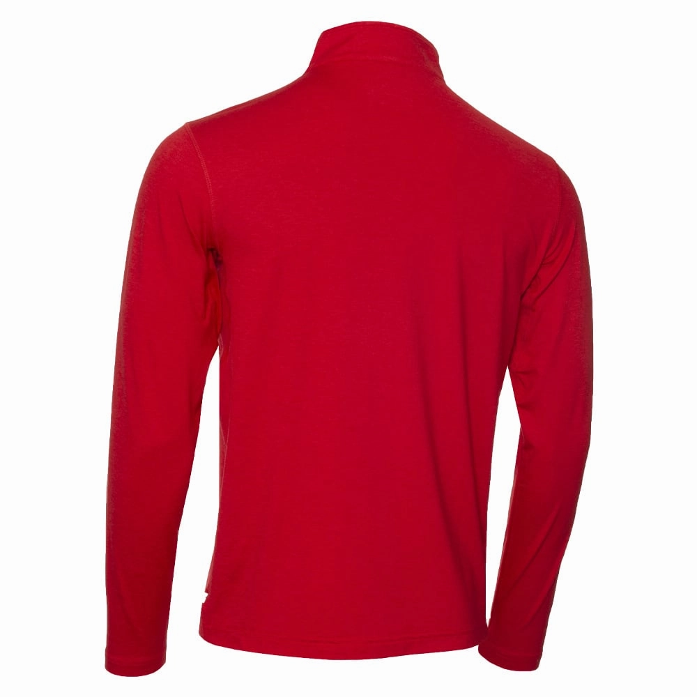 Fashion Top Embroidered Detail Calvin Klein Newport 1/2 Zip Pullover - Power Red Marl