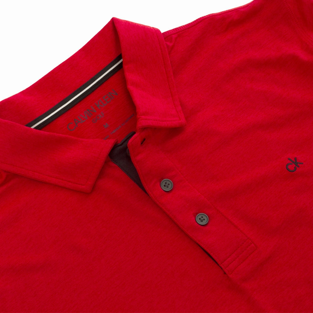 Fun and Playful Calvin Klein Newport Polo Shirt - Power Red Marl