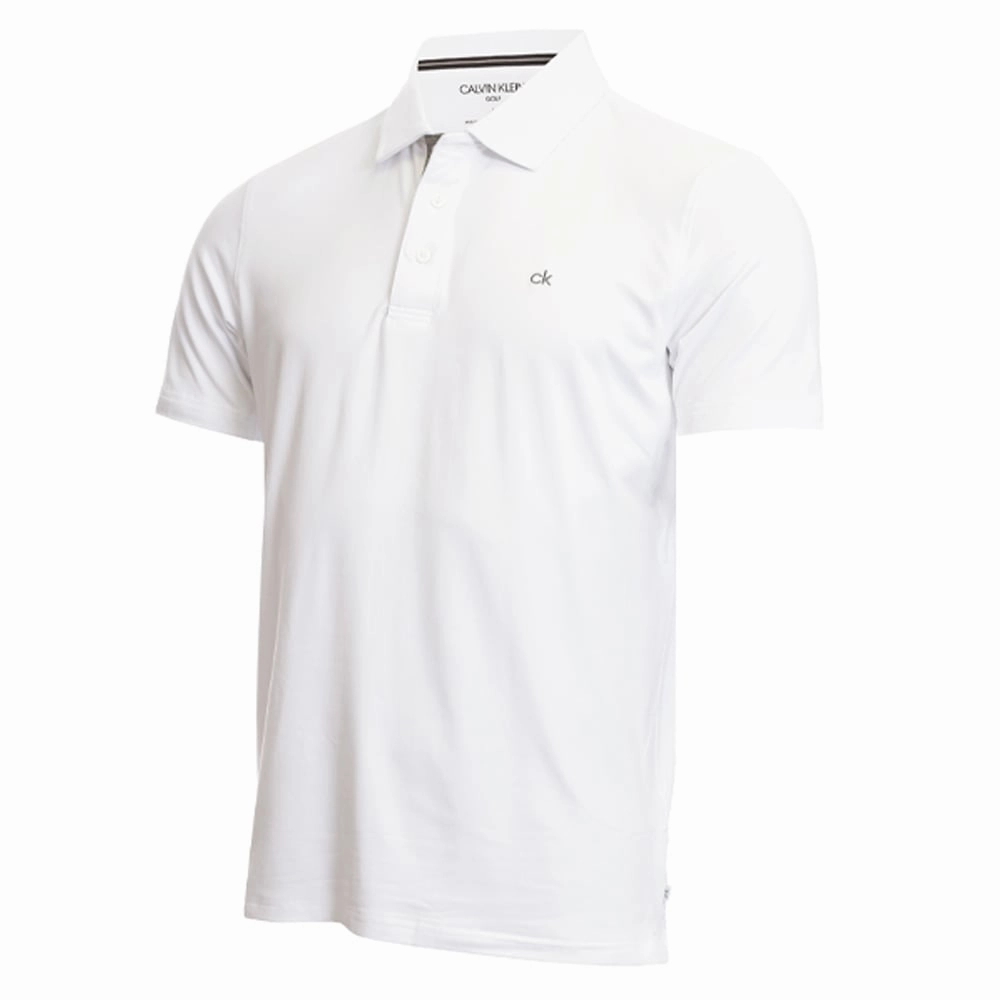 Calvin Klein Newport Polo Shirt - White Tear Resistant Multi Panel Structure