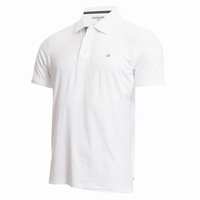 Calvin Klein Newport Polo Shirt - White Tear Resistant Multi Panel Structure