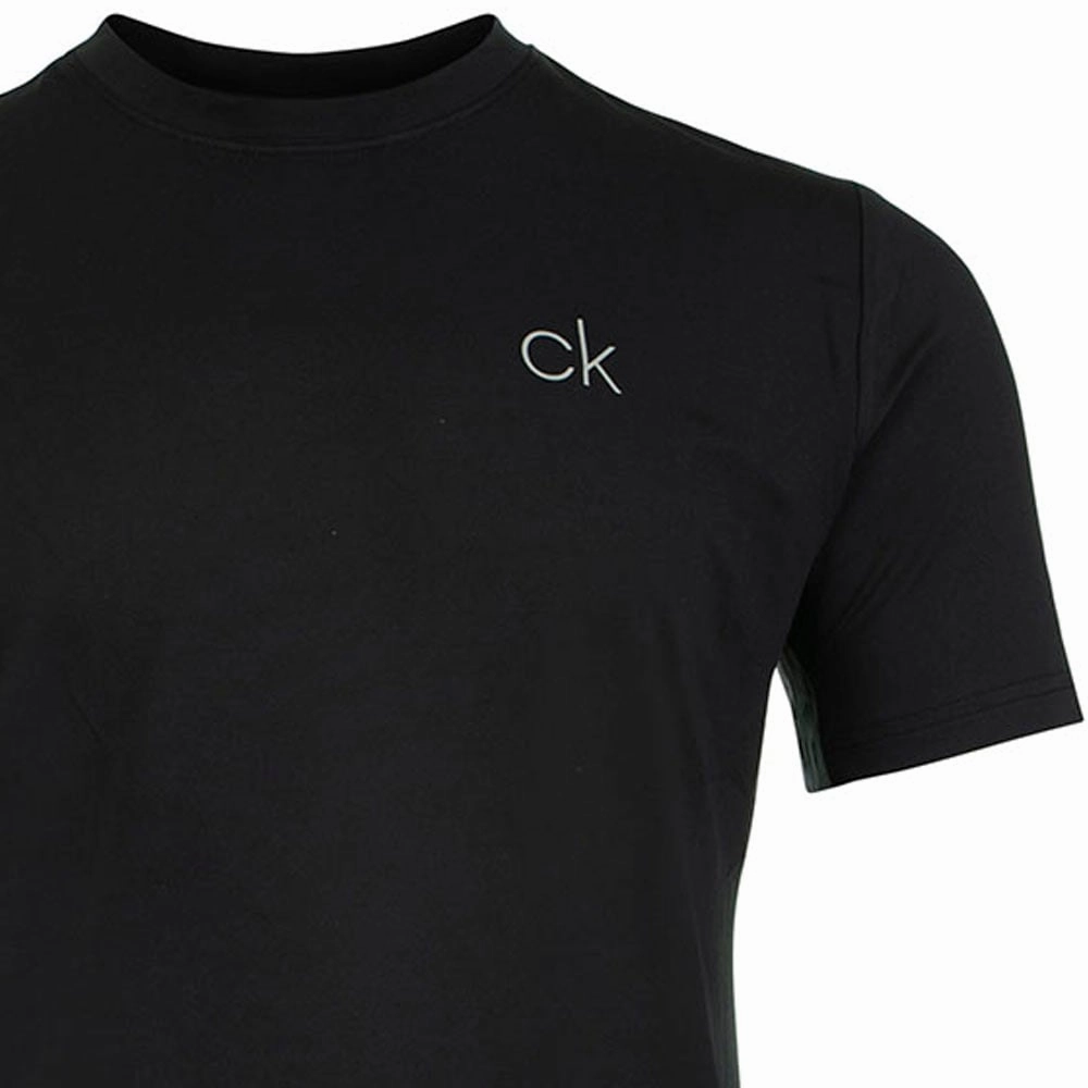 Calvin Klein Newport T-Shirt - Black Compact Stitch Pattern Breathable Cotton Fabric