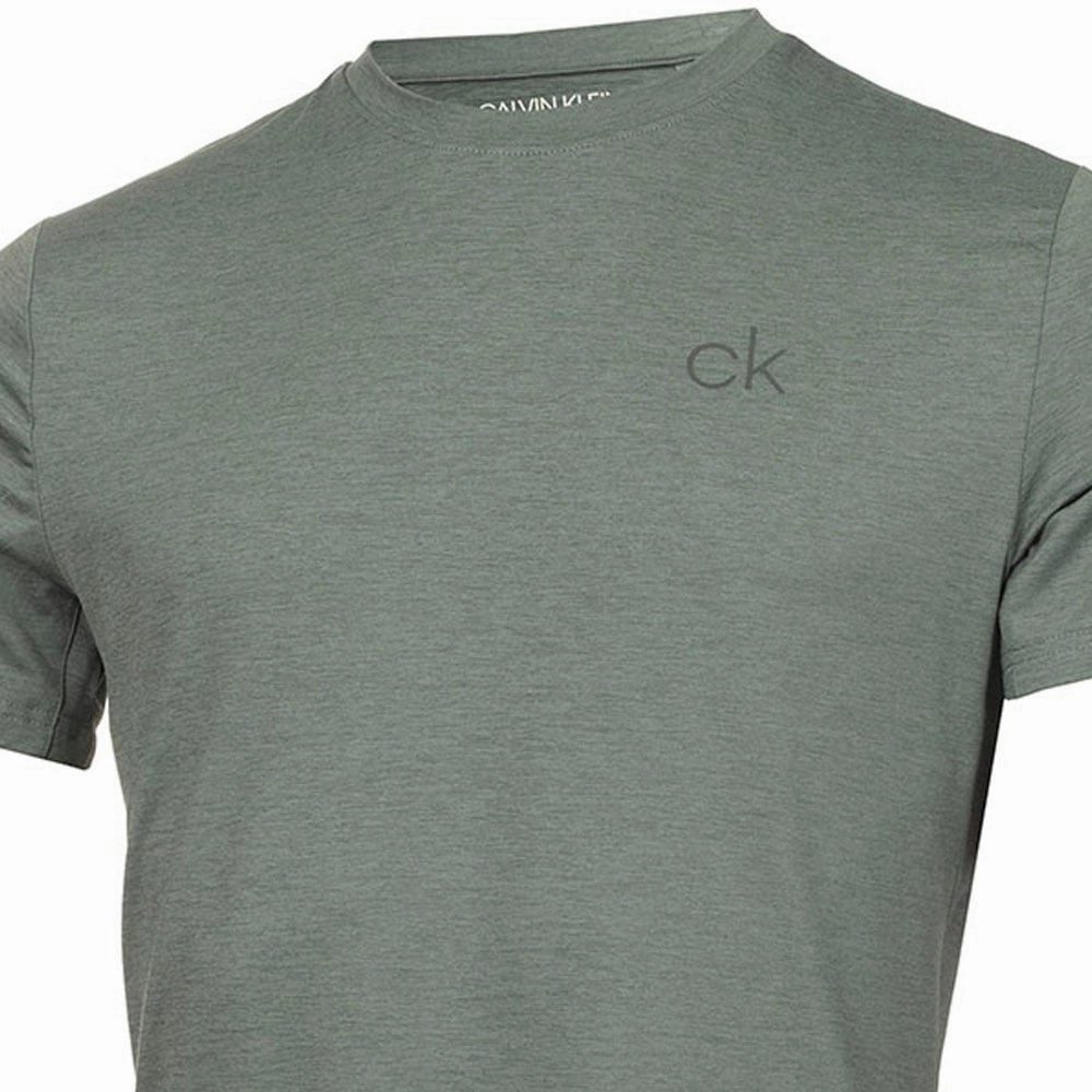 Calvin Klein Newport T-Shirt - Sage Marl Heavyweight Weave Comfort Wearable
