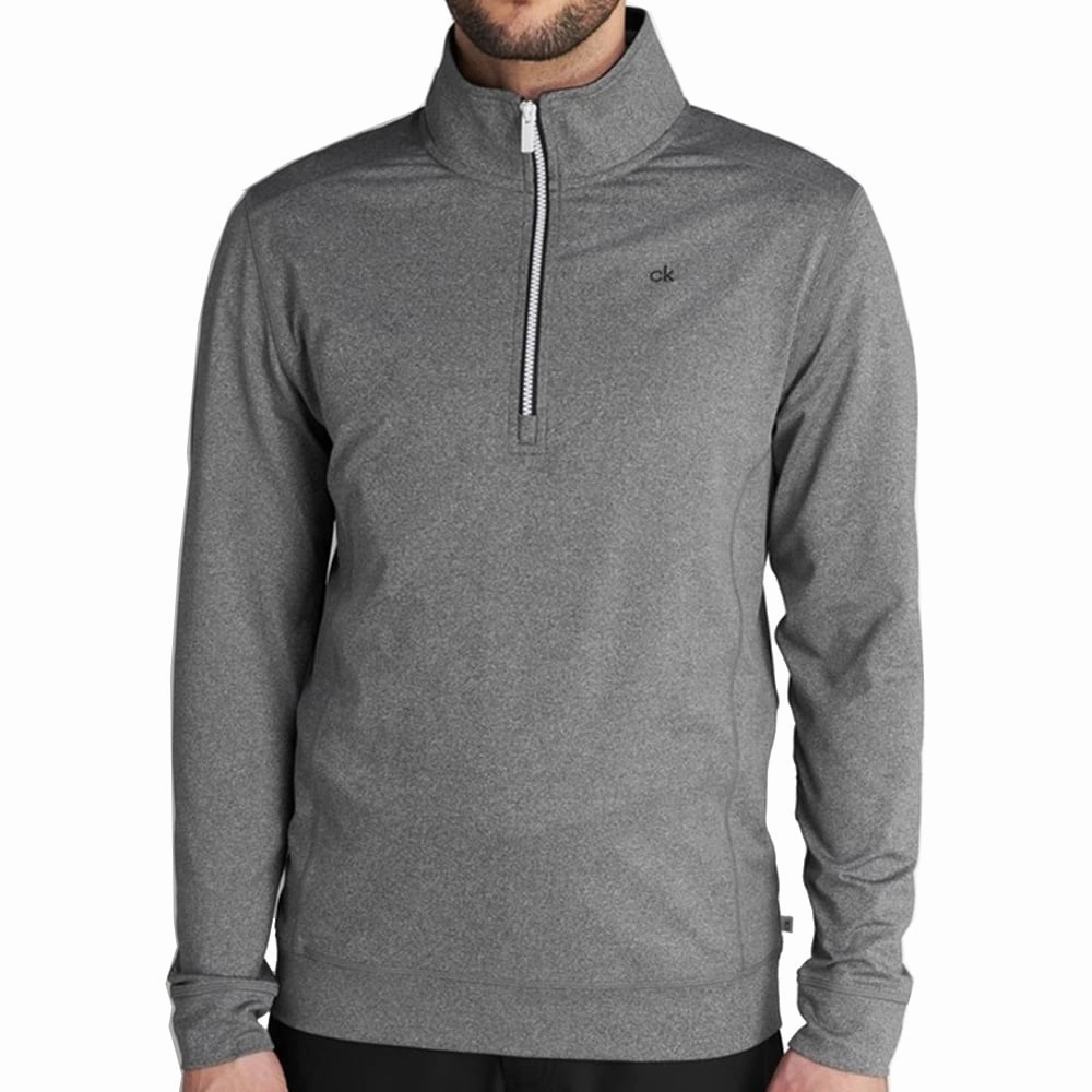 Calvin Klein Orbit 1/2 Zip Pullover - Silver Marl Warm Fleece