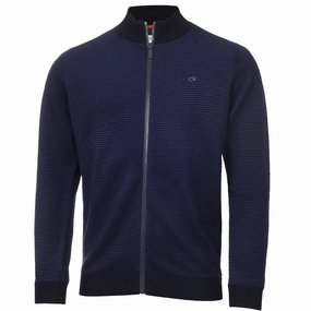 teens' Active Design Calvin Klein Ottoman Full Zip Lined Sweater - Navy