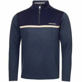 Calvin Klein Padera Hybrid Sweater - Engine Blue embroidery accents