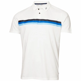 Calvin Klein Parker Polo Shirt - White/Blue Adult Wear