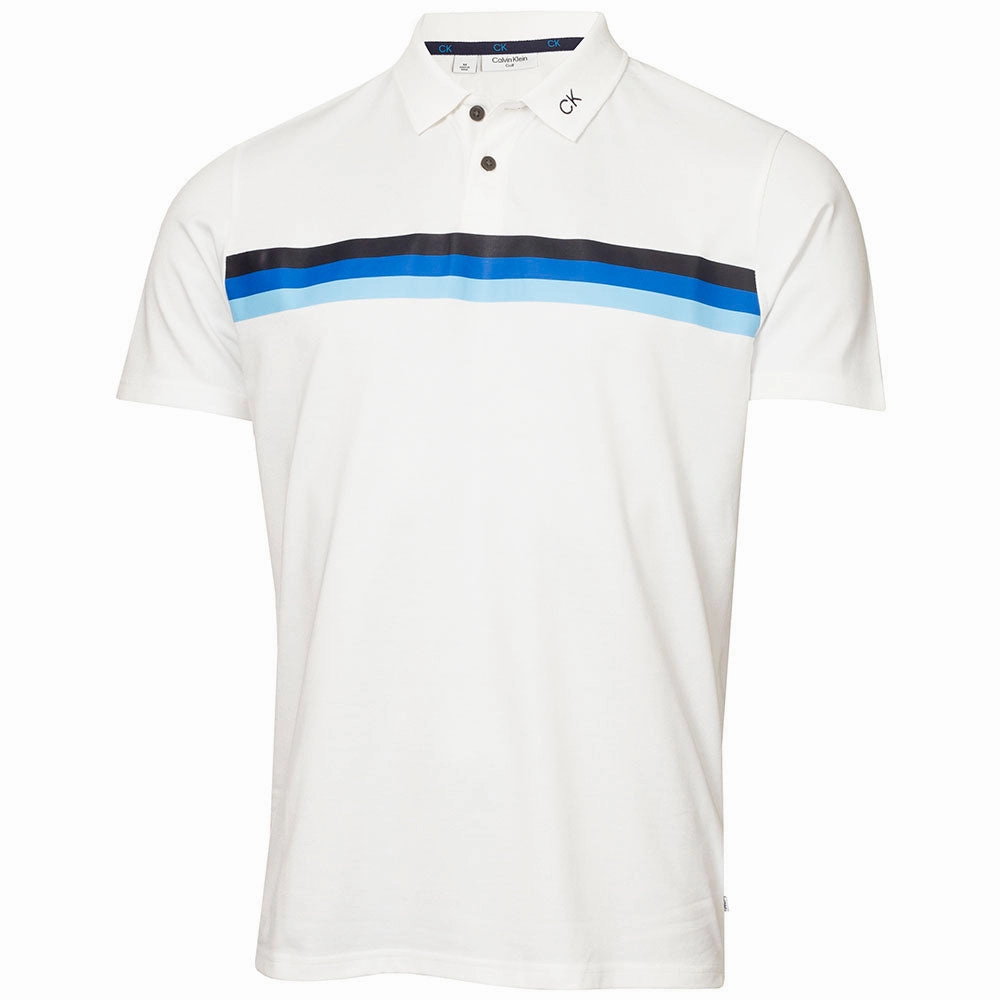 Calvin Klein Parker Polo Shirt - White/Blue Adult Wear