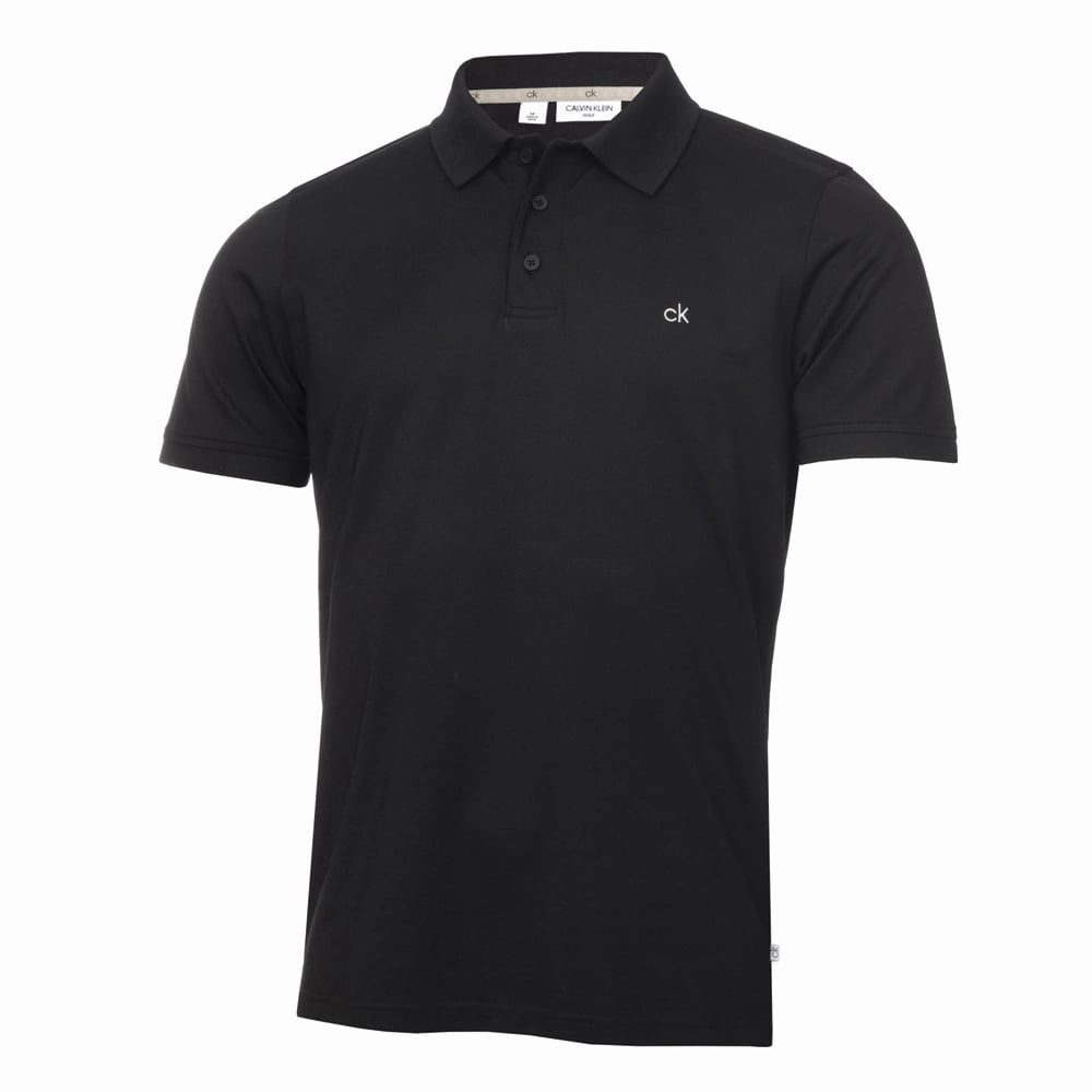 Calvin Klein Planet Polo Shirt - Black MoistureWicking