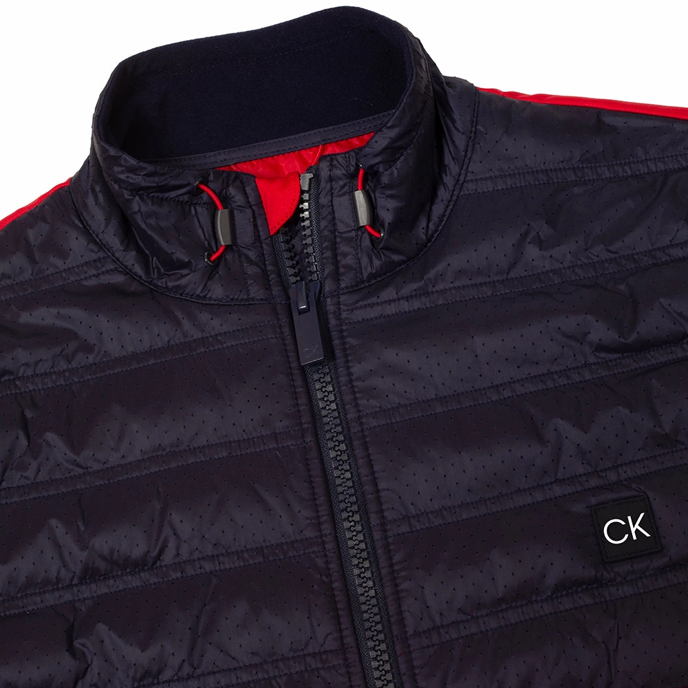 product fleece lining warmth Calvin Klein Rangewood 1/2 Zip Hybrid Pullover - Red