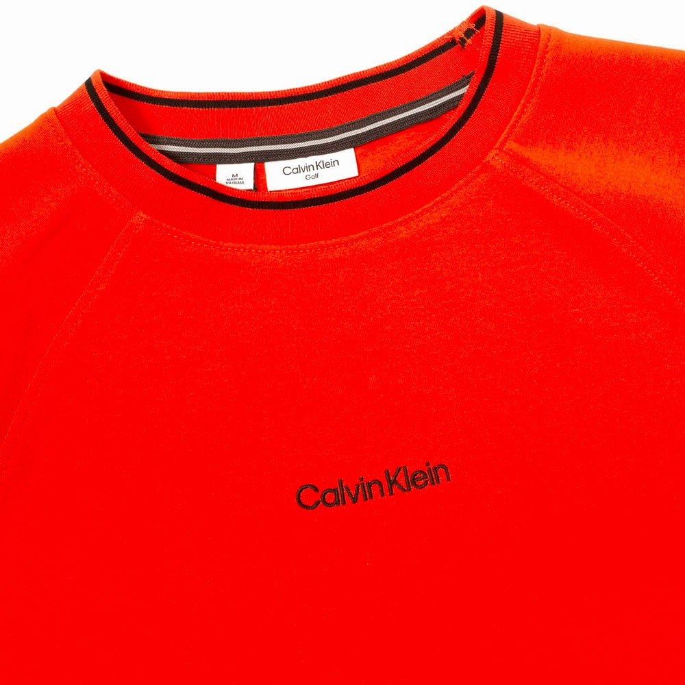 Core Sporty High End Calvin Klein Rendell Crewneck Sweater - Spicy Orange
