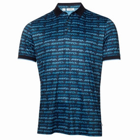 Smooth Jersey Texture Calvin Klein Signature Polo Shirt - Navy/Boy Blue