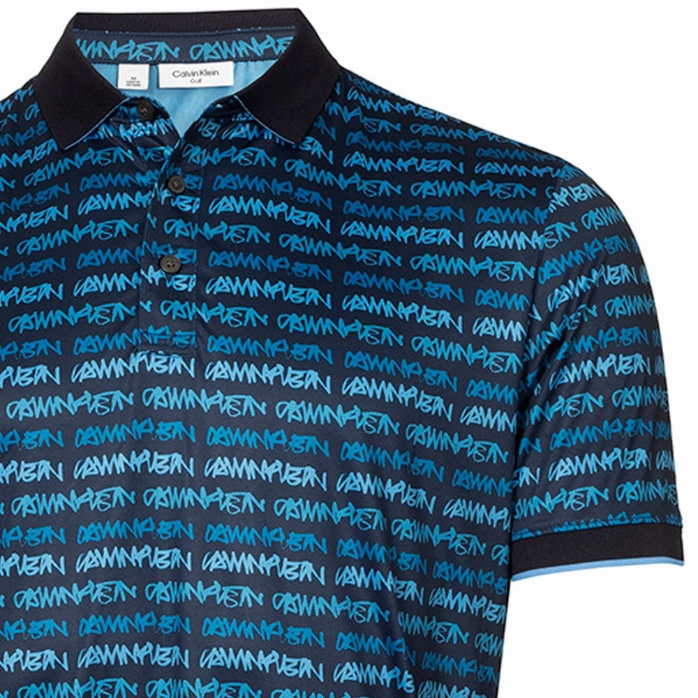 Street Smart Look Skin Friendly Blends Calvin Klein Signature Polo Shirt - Navy/Boy Blue