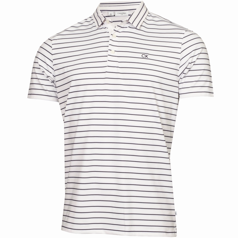 Light Comfort Style Sleek And Stylish Calvin Klein Silverstone Polo Shirt - White/Evening Blue