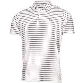 Light Comfort Style Sleek And Stylish Calvin Klein Silverstone Polo Shirt - White/Evening Blue