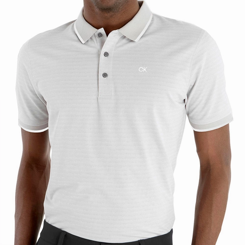 Calvin Klein Sudbury Polo Shirt - Pale Silver Marl Stylish Day Wear