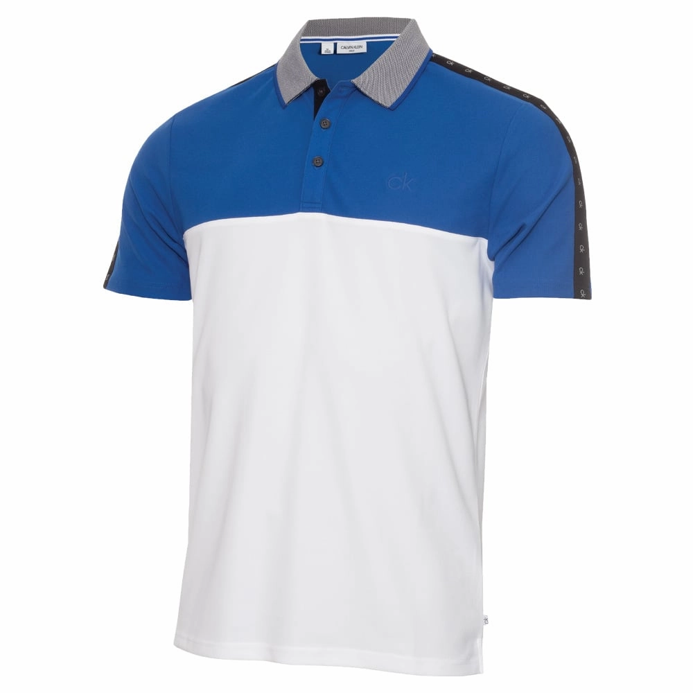 Calvin Klein Trevino Polo Shirt - White/Nautical Blue Everyday Style Trend Stylish and Relaxed
